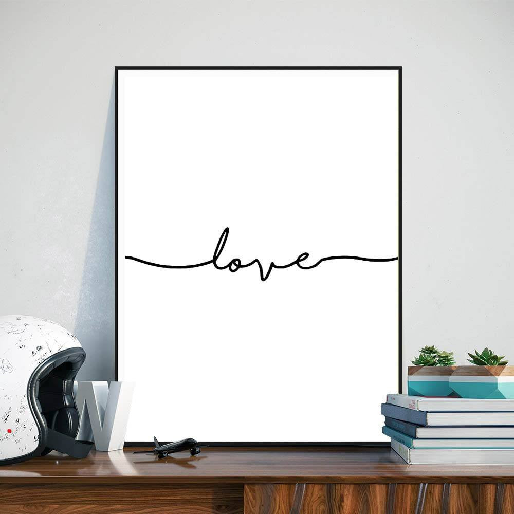 Love Black and White Canvas Prints Wall Art | Octo Treasures