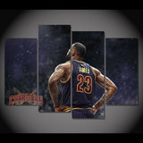 4 Panel Cleveland Cavaliers Lebron James Framed Wall Canvas | Octo Treasures