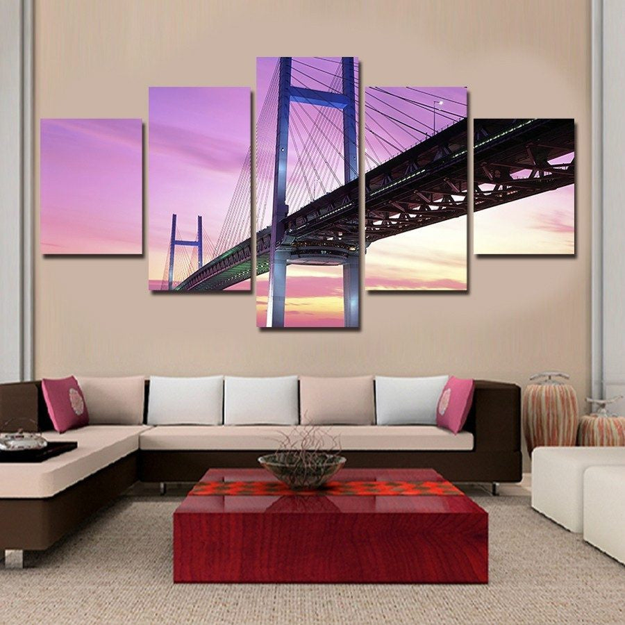 5 Panel Framed Magnificent Bridge Wall Canvas | Octo Treasures