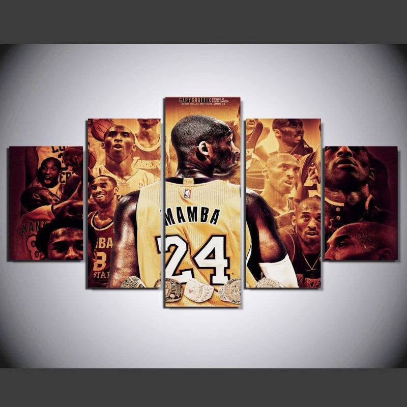 5 Panel Framed Kobe Mamba NBA Wall Art Canvas | Octo Treasures