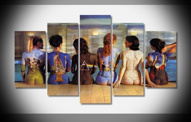 5 Panel Framed Pink Floyd Album Cover Wall Art Canvas | Octo Treasures