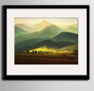 1 Panel Mountain Range Framed Wall Canvas Art | Octo Treasures