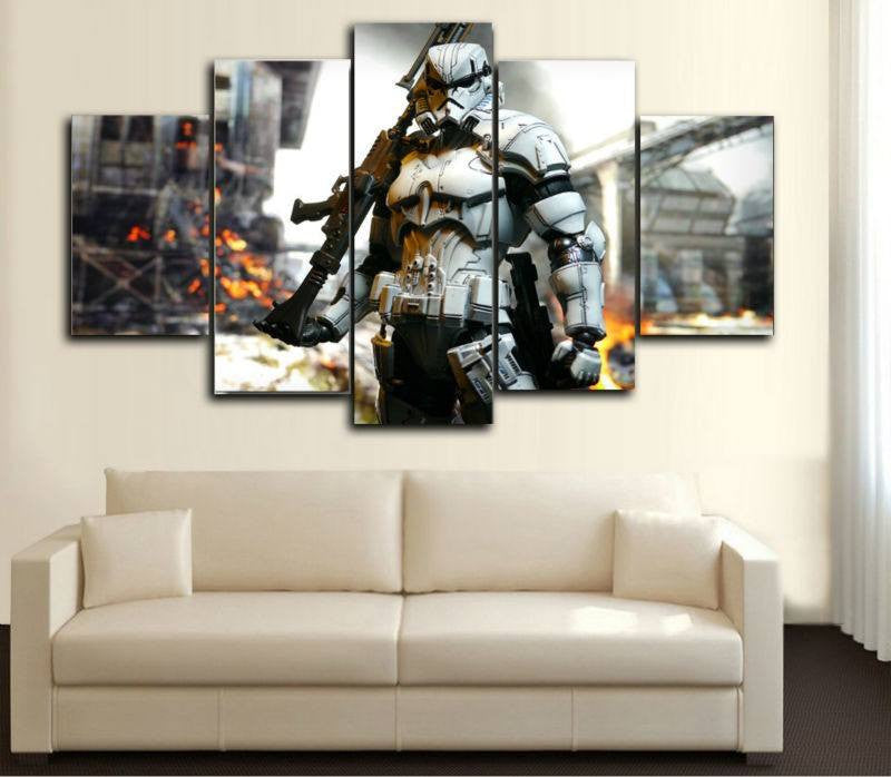 5 Panel Framed HD Storm Trooper Star Wars Wall Canvas | Octo Treasures