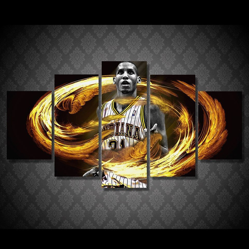 5 Panel Reggie Miller Basketball Player Framed Wall Canvas | Octo Treasures