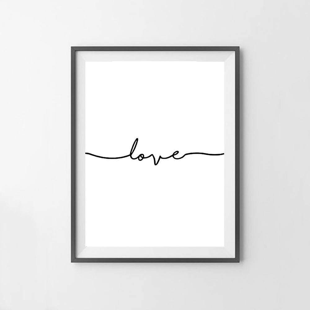 Love Black and White Canvas Prints Wall Art | Octo Treasures