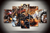 5 Piece Multi Panel Modern Home Decor Framed X Men Marvel Comics Super Heroes Wall Canvas Art | Octo Treasures