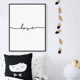 Love Black and White Canvas Prints Wall Art | Octo Treasures