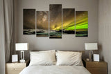 5 Panel Alaska Aurora Borealis Framed Wall Canvas Art | Octo Treasures