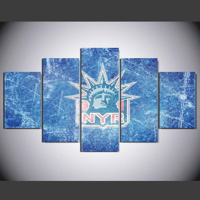 5 Panel Framed New York Rangers Wall Canvas | Octo Treasures