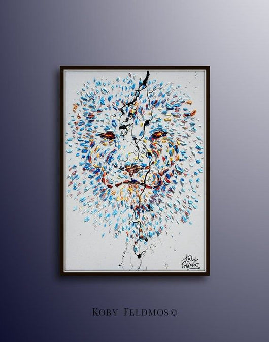 King of the Jungle Unframed Original Oil Painting By Koby Feldmos | Octo Treasures