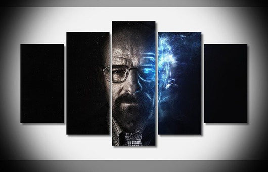 5 Panel Framed Walter White Breaking Bad Wall Art Canvas | Octo Treasures