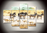 5 Pieces Multi Panel Modern Home Decor Framed Africa Wildlife Wall Canvas Art | Octo Treasures
