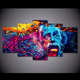 5 Panel Abstract Albert Einstein Framed Wall Canvas | Octo Treasures