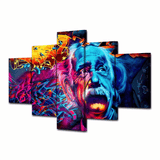 5 Panel Abstract Albert Einstein Framed Wall Canvas | Octo Treasures