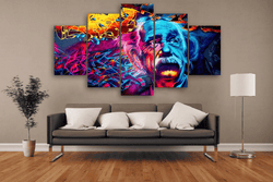 5 Panel Abstract Albert Einstein Framed Wall Canvas | Octo Treasures