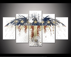 5 Panel American Eagle Framed Wall Canvas Art | Octo Treasures