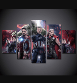 5 Piece Multi Panel Modern Home Decor Framed The Avengers Age Of Ultron Movie Wall Canvas Art | Octo Treasures