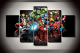 5 Piece Multi Panel Modern Home Decor Framed Avengers Marvel Comics Super Heroes Wall Canvas Art | Octo Treasures