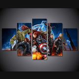 5 Panel Marvel Comic Avengers Superhero Framed Wall Canvas | Octo Treasures