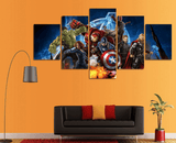 5 Panel Marvel Comic Avengers Superhero Framed Wall Canvas | Octo Treasures