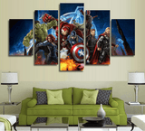 5 Panel Marvel Comic Avengers Superhero Framed Wall Canvas | Octo Treasures