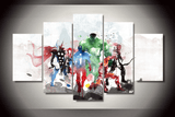 5 Panel Abstract Marvel Avengers Superhero Framed Wall Canvas | Octo Treasures