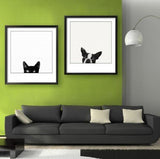 Cat and Dog Set of 2 Framed Wall Canvas Art | Octo Treasures