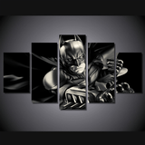 5 Piece Multi Panel Modern Home Decor Framed Batman Dark Knight DC Comics Wall Canvas Art | Octo Treasures