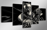 5 Piece Multi Panel Modern Home Decor Framed Batman Dark Knight DC Comics Wall Canvas Art | Octo Treasures
