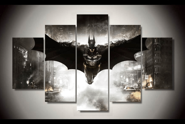 Batman 5 Piece Canvas DC Comics Framed Wall Art | Octo Treasures