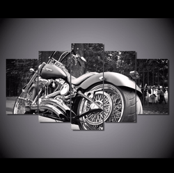 5 Panel Harley Davidson Motorcycle Framed Wall Canvas | Octo Treasures