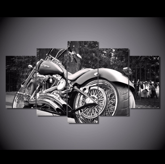 5 Panel Harley Davidson Motorcycle Framed Wall Canvas | Octo Treasures