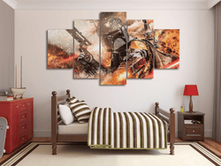 5 Panel Star Wars Boba Fett Framed Wall Canvas | Octo Treasures