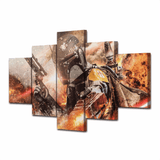 5 Panel Star Wars Boba Fett Framed Wall Canvas | Octo Treasures