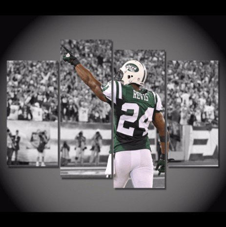 4 Panel Darrelle Revis Football Framed Wall Canvas Art | Octo Treasures