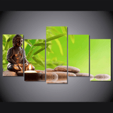 5 Panel Zen Buddha Meditation Framed Wall Canvas Art | Octo Treasures