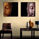 2 Panel Buddha Head Framed Modern Wall Canvas | Octo Treasures