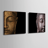 2 Panel Buddha Head Framed Modern Wall Canvas | Octo Treasures