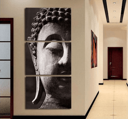 3 Panel Modern Zen Tranquility Buddha Framed Wall Canvas Art | Octo Treasures