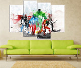 4 Piece Multi Panel Modern Home Decor Framed Abstract Marvel Avengers Super Hero Wall Canvas Art | Octo Treasures