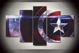 Captain America Shield Canvas 5 Panel Framed Wall Art | Octo Treasures