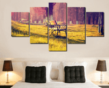 5 Pieces Multi Panel Modern Home Decor Framed Summer Sunset Romantic Park Wall Canvas Art | Octo Treasures