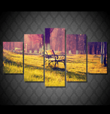 5 Pieces Multi Panel Modern Home Decor Framed Summer Sunset Romantic Park Wall Canvas Art | Octo Treasures