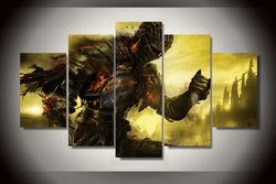 5 Panel Dark Souls Game Framed Wall Canvas Art | Octo Treasures