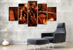 5 Panel Deadpool Marvel Comics Superhero Framed Wall Canvas | Octo Treasures