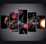 5 Panel Marvel Comic Deadpool Superhero Framed Wall Canvas Art | Octo Treasures