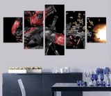 5 Panel Marvel Comic Deadpool Superhero Framed Wall Canvas Art | Octo Treasures
