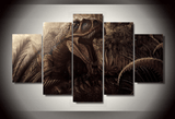 5 Pieces Multi Panel Modern Home Decor Framed Jurassic Park Dinosaur Wall Canvas Art | Octo Treasures
