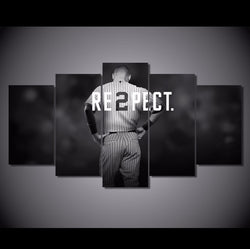 5 Panel Respect Baseball Player Framed Wall Canvas | Octo Treasures