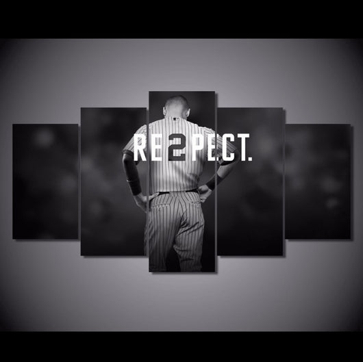 5 Panel Respect Baseball Player Framed Wall Canvas | Octo Treasures